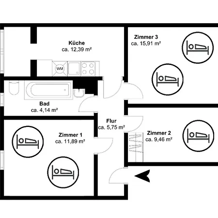 Aikey 6 1 Apartament Taucha